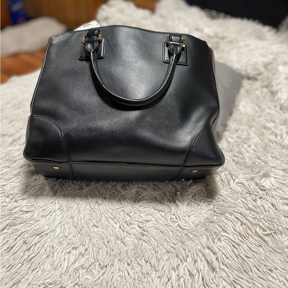 TORY BURCH"Bag Tote Leather Purse-Black - Picture 3 of 16